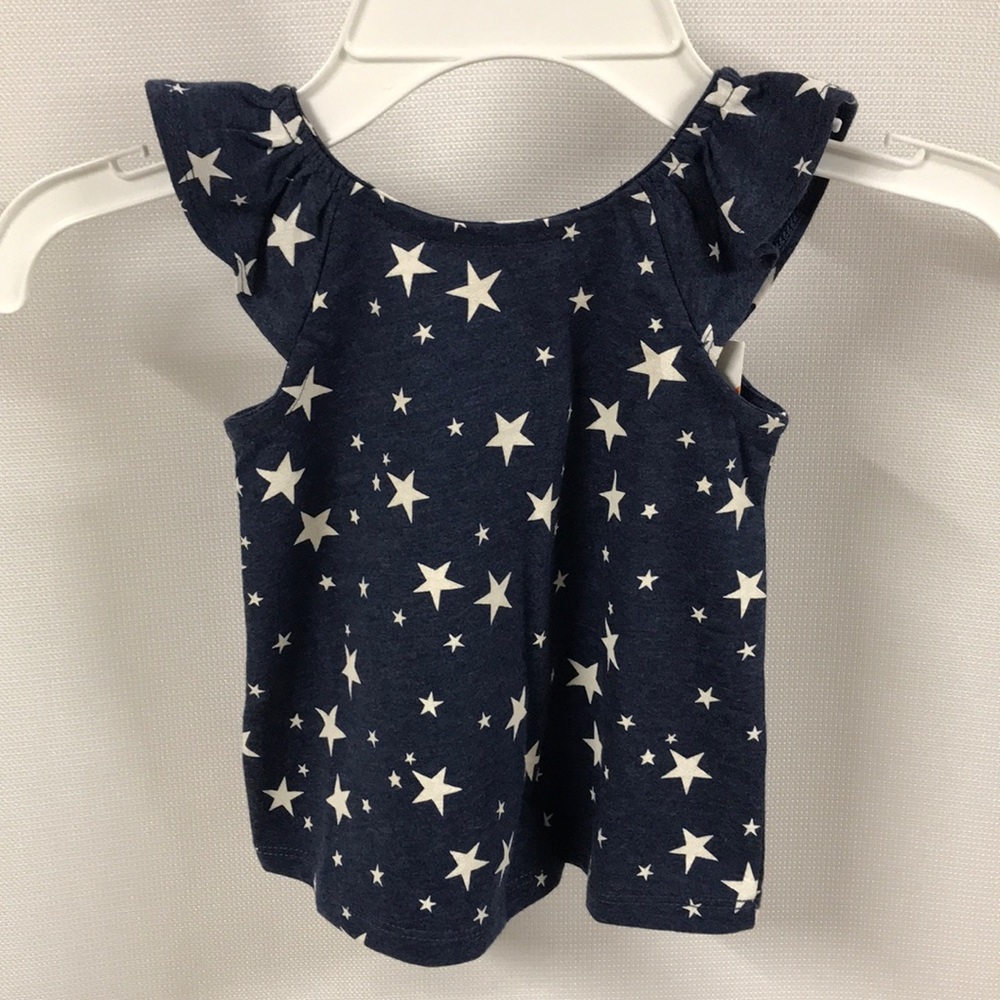 Star Tank Top with Ruffled sleeves 12 months NWT